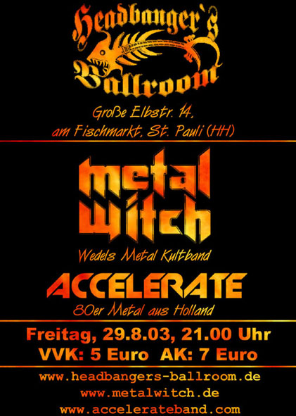 Headbangers Ballroom Flyer 10/03